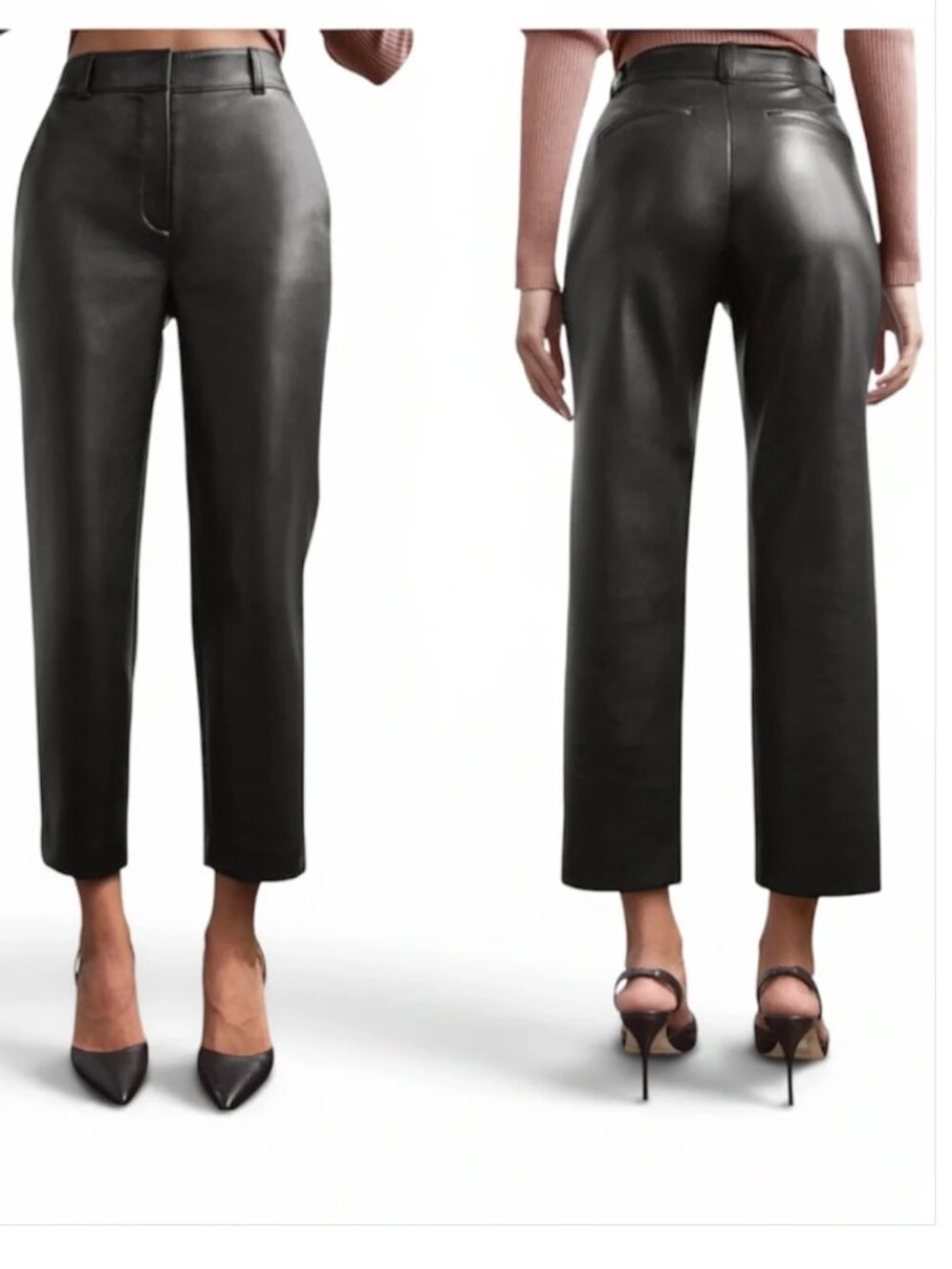 Aritzia Babaton Command Cropped Faux Leather Pants 0